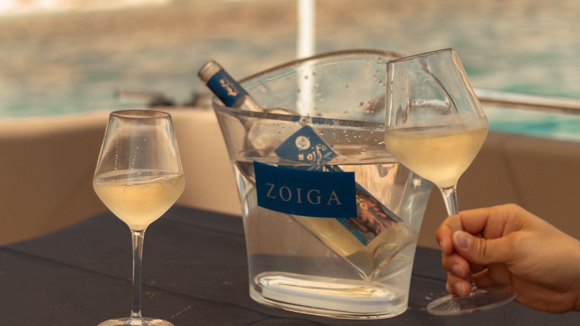Aperitif served on board during the tour at Cala Goloritzé