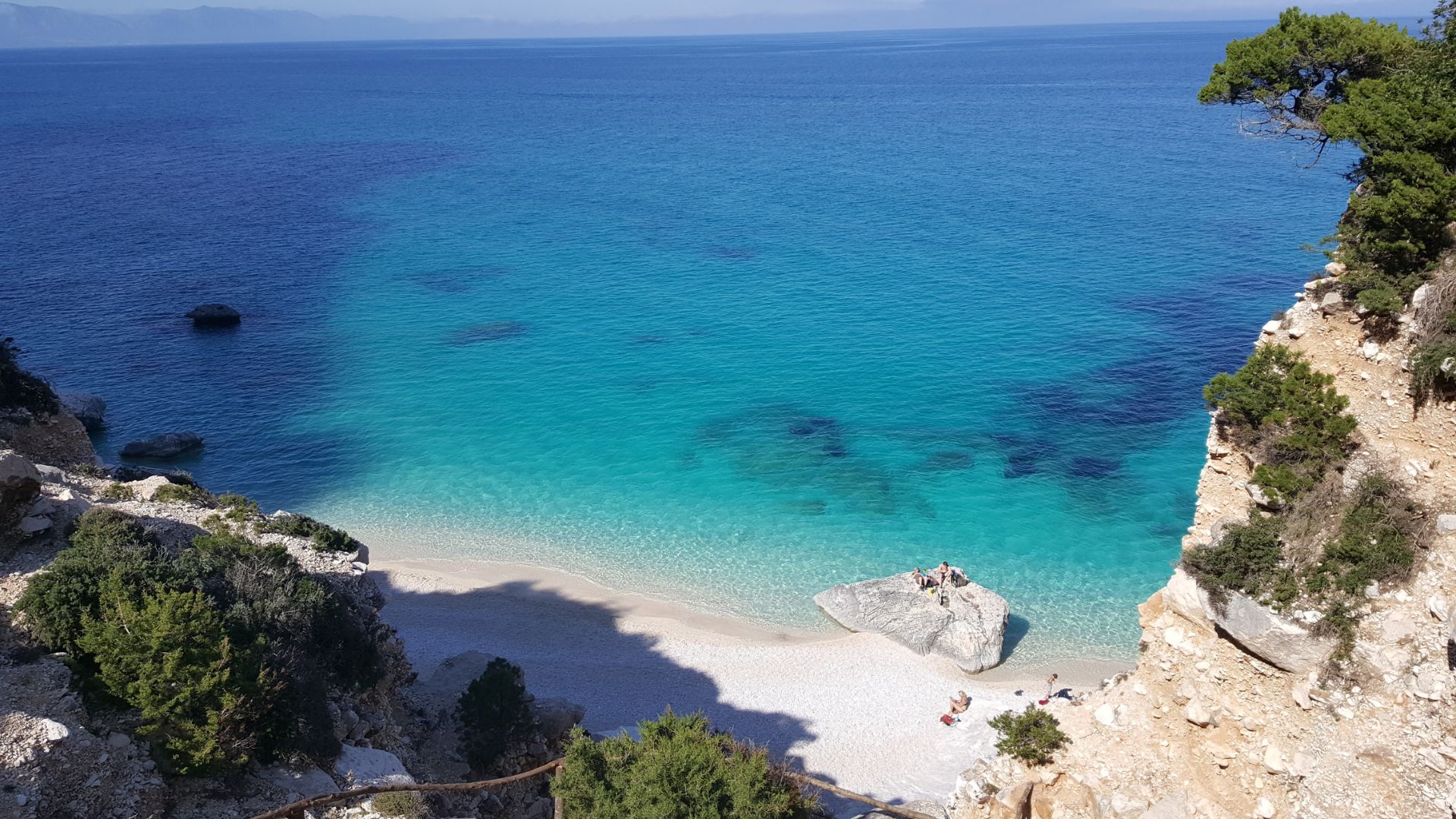 Crystal clear sea of Cala Goloritzé seen from above
